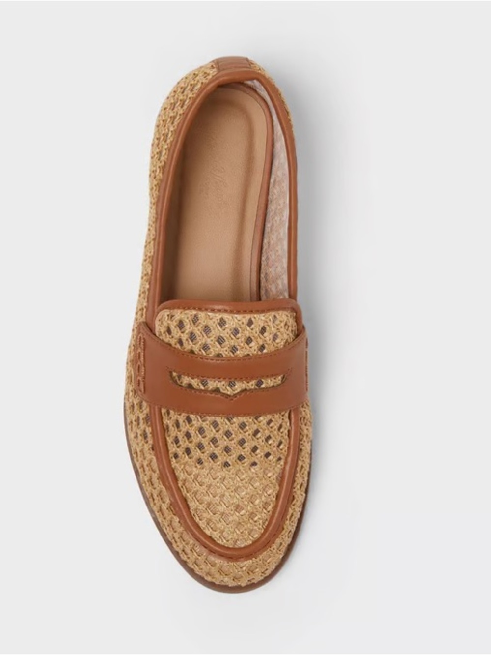 Women’s Woven Penny Loafers in Tan